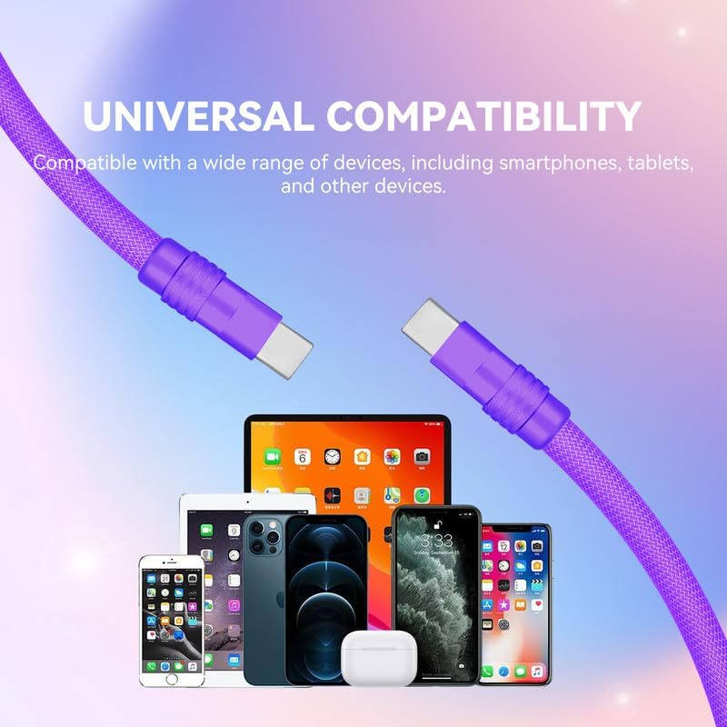 Dynamic Curly Chubby Coiled USB C Cable: 240 W Fast Charge Retractable Spiral Braid Cord for Carplay & Android Auto, Versatile Length 2.29 FT to 3.6 FT, Sleek Black and Red Design, Enhanced Compatibility for All USB-A to Type-C Devices