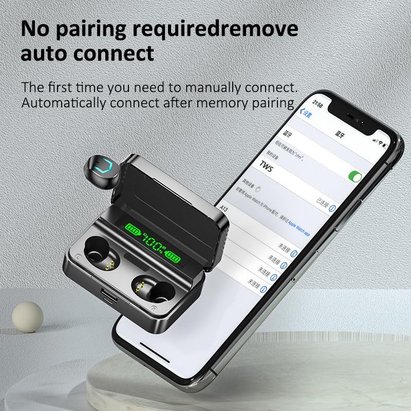Premium IPX7 Waterproof Bluetooth 5.2 Wireless Earbuds with Touch Control – Advanced Noise-Canceling Headphones for Active Lifestyles, Digital Battery Display for Seamless Connectivity and Comfort during Sports and Work