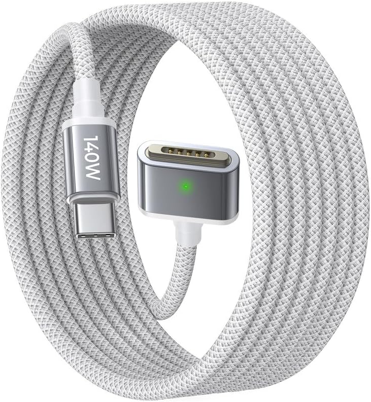 LISEN 6.6 ft USB-C to Mag-Safe 3 Charging Cable for Mac Book Air & Pro (2022-2024) – Premium Rapid Charging Solution, Durable Design with Elegant Midnight Finish, Ideal for Seamless Power Delivery and Enhanced Device Safety