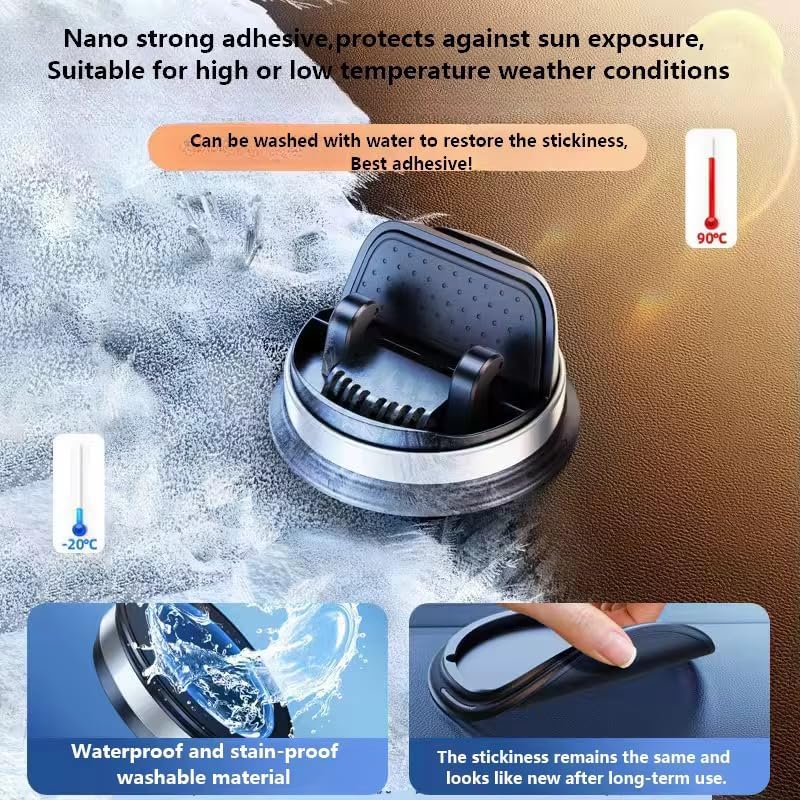 Universal Car Dashboard Phone Holder: Non-Slip Silicone Mount with 360° Rotation & 30° Adjustable Design for All Smartphones Including i Phone 16 Pro Max, Android & Pixel – Enhance Your Driving Safety and Navigation Experience