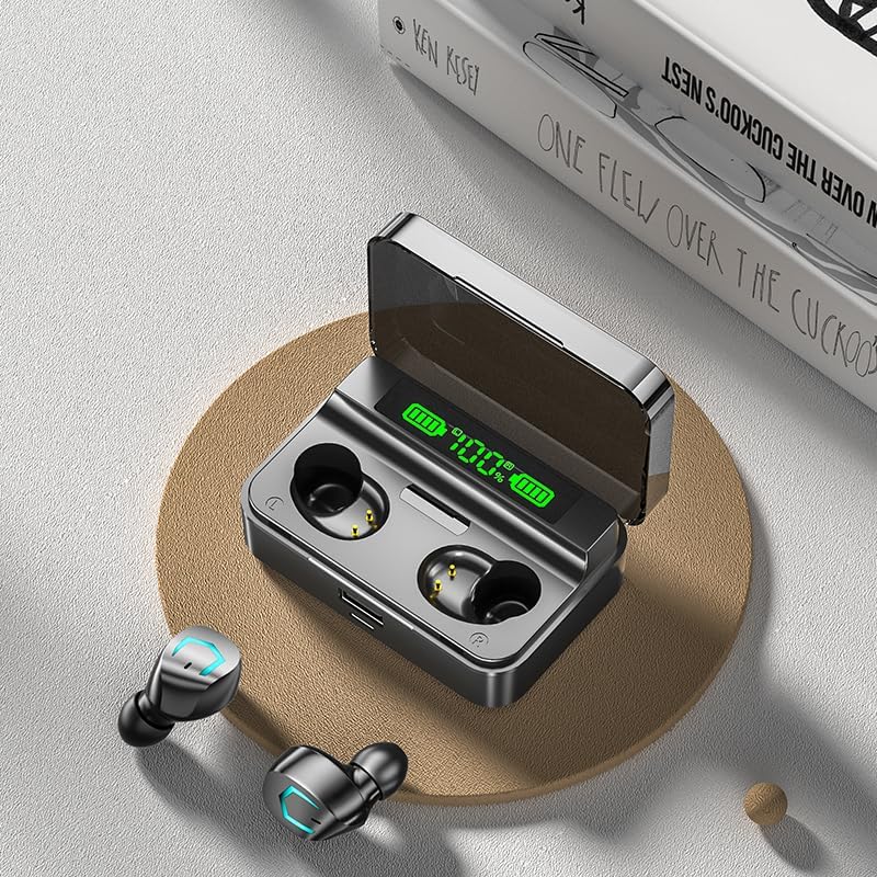 Premium IPX7 Waterproof Bluetooth 5.2 Wireless Earbuds with Touch Control – Advanced Noise-Canceling Headphones for Active Lifestyles, Digital Battery Display for Seamless Connectivity and Comfort during Sports and Work