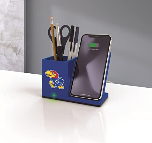 NCAA Unisex Fast Wireless Charging Stand & Desk Organizer – Stylish Multi-Device Charger for Sports Enthusiasts, Efficient Workspace Solution with Built-in Accessory Compartments