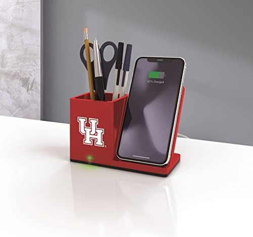 NCAA Unisex Fast Wireless Charging Stand & Desk Organizer – Stylish Multi-Device Charger for Sports Enthusiasts, Efficient Workspace Solution with Built-in Accessory Compartments