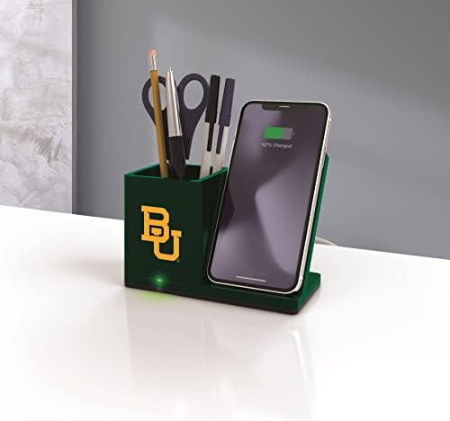 NCAA Unisex Fast Wireless Charging Stand & Desk Organizer – Stylish Multi-Device Charger for Sports Enthusiasts, Efficient Workspace Solution with Built-in Accessory Compartments