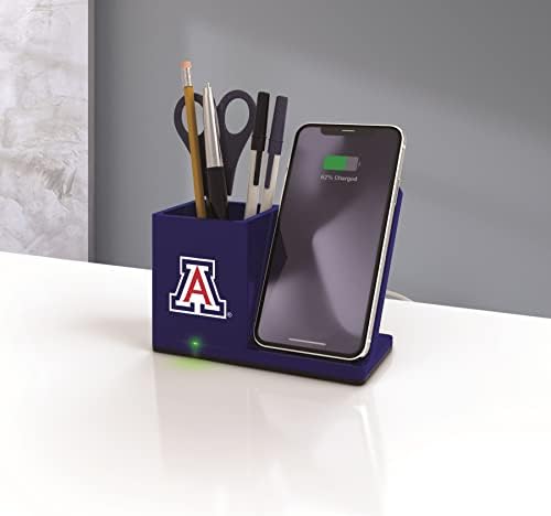 NCAA Unisex Fast Wireless Charging Stand & Desk Organizer – Stylish Multi-Device Charger for Sports Enthusiasts, Efficient Workspace Solution with Built-in Accessory Compartments