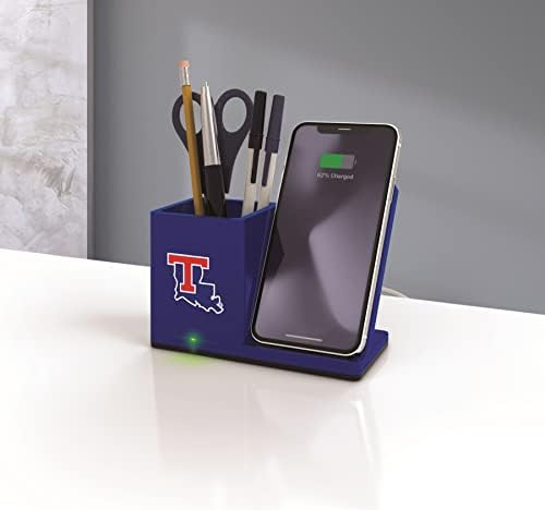 NCAA Unisex Fast Wireless Charging Stand & Desk Organizer – Stylish Multi-Device Charger for Sports Enthusiasts, Efficient Workspace Solution with Built-in Accessory Compartments